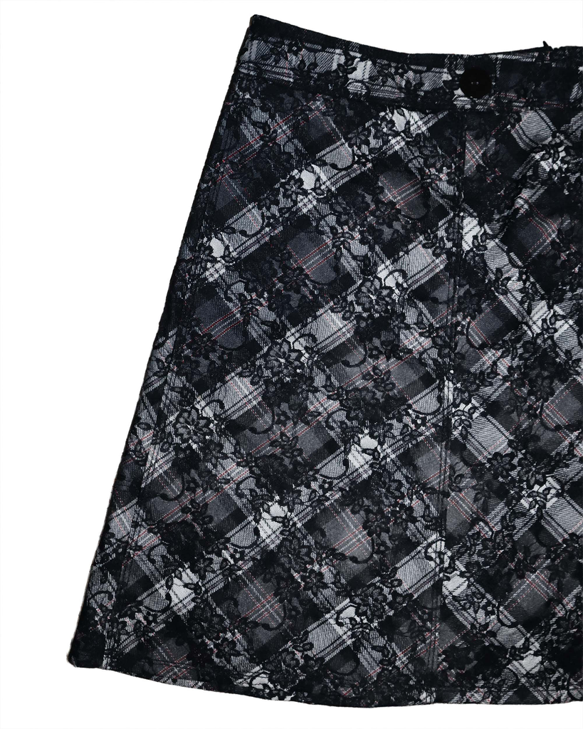 Jupe trapèze à dentelle - L